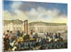 Illustration of Executioner Holding Head of Louis XVI as Crowd Looks by Anonymous