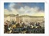 Illustration of Executioner Holding Head of Louis XVI as Crowd Looks by Anonymous
