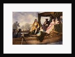 Illustration of Handel Presenting Water Music to King George I by Anonymous