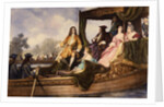 Illustration of Handel Presenting Water Music to King George I by Anonymous