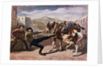 Miner Pulling Horse by Anonymous