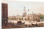 Pedestrians and Travelers on Street at Philadelphia State House by Anonymous