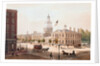 Pedestrians and Travelers on Street at Philadelphia State House by Anonymous