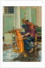 Illustration of King Midas Seeing Daughter Turning into Gold by C.E. Brock