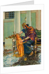 Illustration of King Midas Seeing Daughter Turning into Gold by C.E. Brock