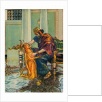 Illustration of King Midas Seeing Daughter Turning into Gold by C.E. Brock