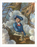John Paul Jones with Sword in Hand on Ship Deck by Anonymous