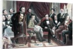 Drawing of Author Washington Irving and Friends Conversing by Anonymous
