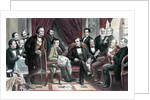 Drawing of Author Washington Irving and Friends Conversing by Anonymous