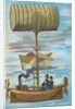 Men Sitting in Early Flying Invention by Anonymous