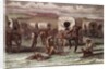 Wagon Train Camp Enjoying Banjo Playing by Anonymous