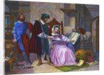 German Inventor Johann Gutenberg and Wife with Print Material by Anonymous