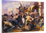 Military Scrimmage Aboard Ship by Anonymous