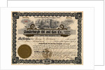 Vandeburgh Oil and Gas Company Certificate by Anonymous