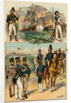 Illustration of Soldiers in Military Uniforms by H.A. Ogden