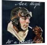 Aviator Smoking Chesterfield Cigarette by Anonymous