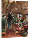 Illustration of the Interior of a 19th-Century Pullman Car by Anonymous