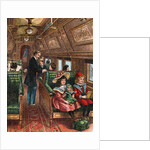 Illustration of the Interior of a 19th-Century Pullman Car by Anonymous