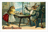 Easter Greeting Postcard Depicting a Rabbit and a Chick by Anonymous