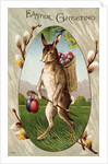 Rabbit Carrying Easter Eggs by Anonymous