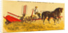 Farmer Driving Mowing Machine by Anonymous