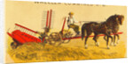 Farmer Driving Mowing Machine by Anonymous
