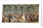 Crowd in Parisian Garden by Anonymous