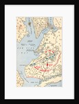 Early Map of Long Island Showing Battle Grounds by Anonymous