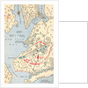 Early Map of Long Island Showing Battle Grounds by Anonymous