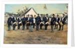 Civil War Soldiers Posing at Encampment by Anonymous
