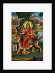 Indian Goddess Durga on Picturesque Background by Anonymous
