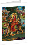 Indian Goddess Durga on Picturesque Background by Anonymous