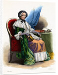 Hand-Tinted Engraving of Marie-Therese Rodet Geoffrin by Anonymous