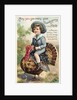 Boy Riding Atop of Turkey by Anonymous