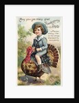 Boy Riding Atop of Turkey by Anonymous