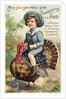 Boy Riding Atop of Turkey by Anonymous