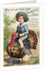 Boy Riding Atop of Turkey by Anonymous