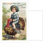 Boy Riding Atop of Turkey by Anonymous