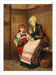 Little Red Riding Hood Being Instructed by Her Mother by Anonymous