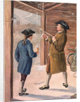 Illustration of Benjamin Franklin and Assistant Performing Lightning Experiment by Anonymous