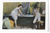 Woman Testing Water Temperature in Bathtub by Anonymous