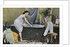 Woman Testing Water Temperature in Bathtub by Corbis