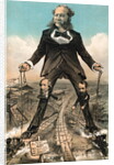 Depiction of Railroad Tycoons Pulling Strings to Train Activity by Anonymous
