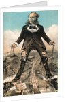 Depiction of Railroad Tycoons Pulling Strings to Train Activity by Anonymous