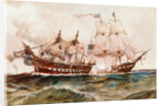 Military Vessels on the Ocean by Anonymous