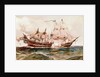 Military Vessels on the Ocean by Anonymous