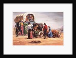 Wagon Train Party with Oxen by Anonymous