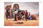 Wagon Train Party with Oxen by Anonymous