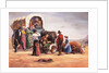 Wagon Train Party with Oxen by Anonymous