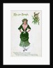 Irish Woman Dressed In Green On Card by Anonymous